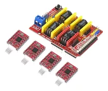 Kit Shield Cnc Impresora 3d V3 + 4 Driver A4988 Para Arduino