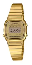 Reloj Casio La_670wga_9 Cuarzo Mujer Color De La Correa Dorado Color Del Fondo Dorado