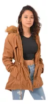 Campera Parka Mujer Gabardina Importada Premium Con Piel 