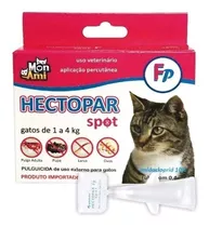 Pipeta Antiparasitário Para Pulga Mon Ami Hectopar Spot Para Gato De 1kg A 4kg