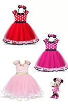 Disfraz Minnie Mouse Con Orejas Vestido Mimi Tutu Fiesta