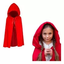 Capa Caperusita Disfraz Roja Con Capucha Mujer Halloween