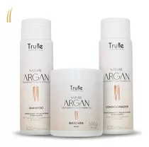 Kit Profissional 3 Produtos Argan Com Máscara 500g Trulle