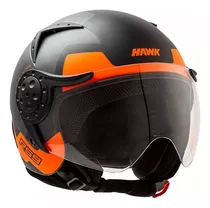 Casco Hawk Rs9 Bullet Abierto Naranja Negro Wagner Motos