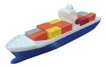 Navio Container Impressão 3d Com 28 Containers Brinquedo