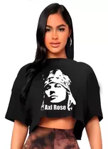 Polera Crop Top Mujer Guns N' Roses Skull Oversize Grafimax