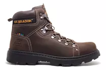 Coturno Bota Em Couro Bradok Work Boot Café