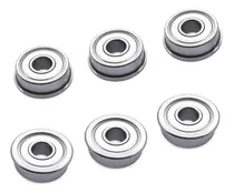 Kit 6 Rolamentos F624zz Com Flange 4x13(15)x5mm Micro 624zz 