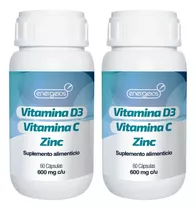 2 Pack Multivitaminico Inmune Vitamina C, Vitamina D3, Zinc 