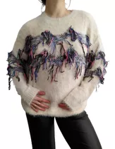 Sweater Importado Pelo De Mono Folk Boho