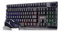 Kit Gamer Teclado Semi Mecânico + Mouse Usb Iluminado Jogos 