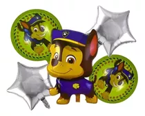 Set 5 Globos Metalizados Cumpleaños- Fiestas Paw Patrol