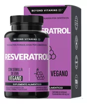 Resveratrol 100% Vegano | Suplemento Alimenticio Con Pimienta Negra Para Mejor Absorción, Vitamina C, Semilla De Uva Y Acai Beyond Vitamins | Sin Sabor - 60 Cápsulas