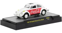 Miniatura Volkswagen Fusca 1967 Branco Coca Cola 1/64 M2