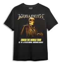 Remera Megadeth Crush Tour Argentina 2024 Fecha 100% Algodon