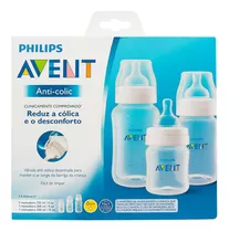 Kit 3 Mamadeiras Philips Avent Classic 125, 260 E 330ml Transparente