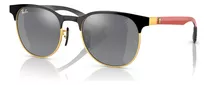 Gafas De Sol Ray Ban Ferrari Black Gold Rb8327m F0816g, 53 Colores, Marco Dorado, Color Negro, Color Varilla, Lente Roja, Color Negro