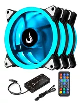 Kit 3 Fans Cooler Led Rgb 120mm Rise Aura + Controladora 12v