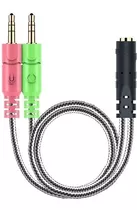 Cable Adaptador 1x3.5mm A 2x3.5  Audifono Microfono Divisor