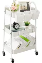 Carrito Organizador Multiusos 3 Niveles Metálico Con Ruedas