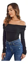 Remera Cuello Bote Hombros Descubiertos Modal Paisanita Dama