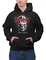 Poleron Unisex Super Slipknot Rock Metal Calavera Gray Estampado Algodon