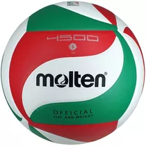 Balón De Voleibol Molten V5m 4500   Nº 5  Color Blanco/verde/rojo  Para Indoor