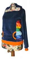 Buzo Hoodie De Plush Petroleo Arcoiris Multicolor - Diseño