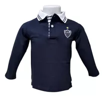 Blusa Atlético Mg Bebê Infantil Juvenil Polo Longa Oficial