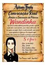 50 Convite Festa Pergaminho Wandinha Addams Convite Infantil
