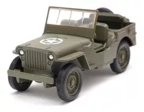 Miniatura Jeep Antigo 1941 Willys Army Militar Metal 1/38