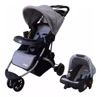 Cochecito De 3 Ruedas Mega Baby City Rider Jogger Travel System Gris Claro Con Chasis Color Gris