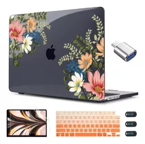 Hardcase + Protector Para Macbook Air M2 13 - Diseño Flores