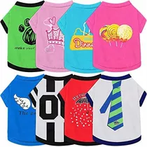 8 Piezas Verano Perro Camisetas Lindo Cachorro Camiseta Tra