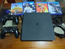 Ps4 Slim + 2 Dualshock + 4 Juegos