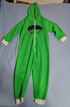 Pijama Invierno Canguro Con Capucha Talle 12, Hulk De Polar