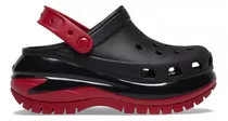 Crocs Zuecos Mega Crush Clog Black Varsity Red Negro Rojo