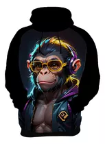 Moletom Casaco Blusa Animais Cyberpunk Macacos Gorilas 2