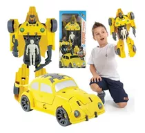 Brinquedo Carro Fusca Robô Grande Transformer Com Boneco