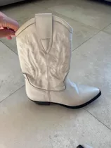 Botas Texanas Paruolo Blancas Crema No Sarkany Caña Alta