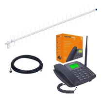 Kit Telefone Celular Rural 2chip 4g Wifi Antena 700mhz-20dbi