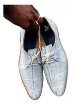 Zapatos Hombre Cuero Blanco Grabado Diario Diseño Exclusivo 