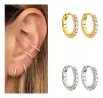 Aretes Arracadas Mini De Oro Huggie Dorado Plateado Goldrose