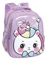 Mochila Nena Jardín Escolar Suave Unicornio Peluche Pony Hb