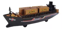 Navio Cargueiro Container Super King Brinquedo A Frição 30cm