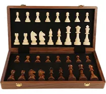 Juego De Ajedrez Grande 45 X 45cm Clasico Piezas En Madera 