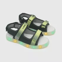 Sandalia De Niños Luces Doble Ajuste Negro / Black (28 A 38)