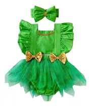 Jardineira Romper Body Bebe Fantasia Tinker Bell Sininho