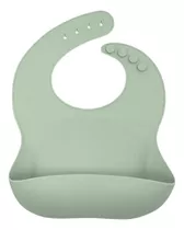 Babador Silicone Infantil Bebê Pega Migalhas Impermeável - Verde