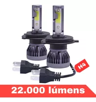 Kit Super Led Farol Alto + Baixo Foco Simples 22000 Lm Branc